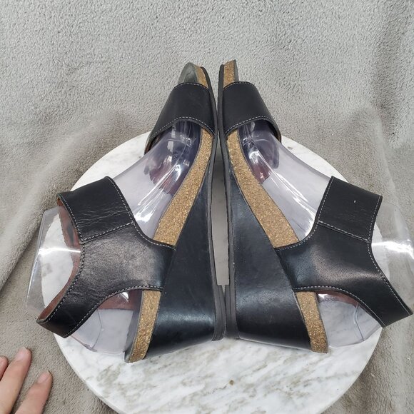 Taos Footwear Shoes Womens EU 39 US 8-8.5 Black Leather Carousel 2 Sandals - Picture 7 of 9